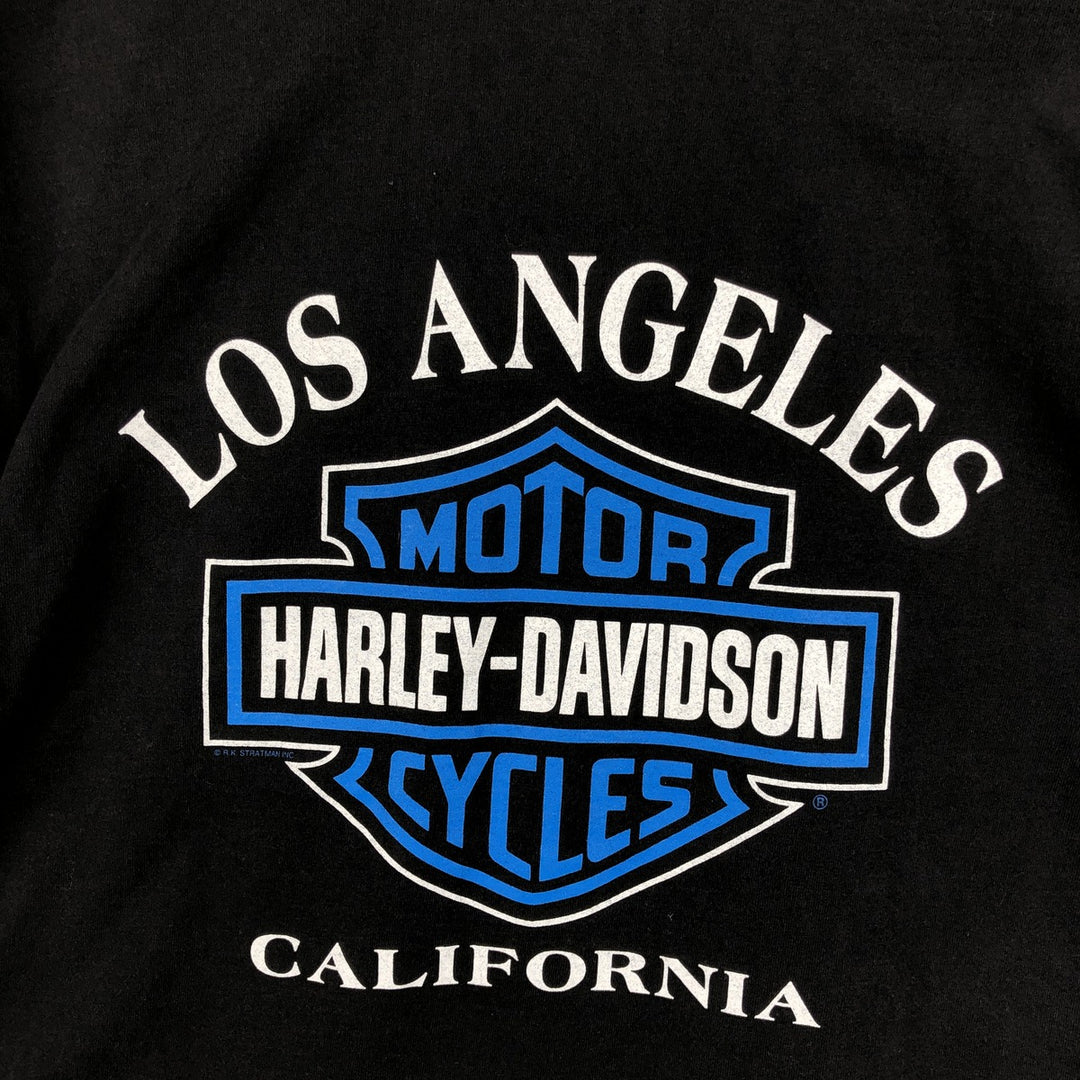 1990'S Harley-Davidson Short-Sleeve Polo Shirt, Made in USA, Men's Size M (Equivalent), Vintage cotton black type Vintage Second Hand