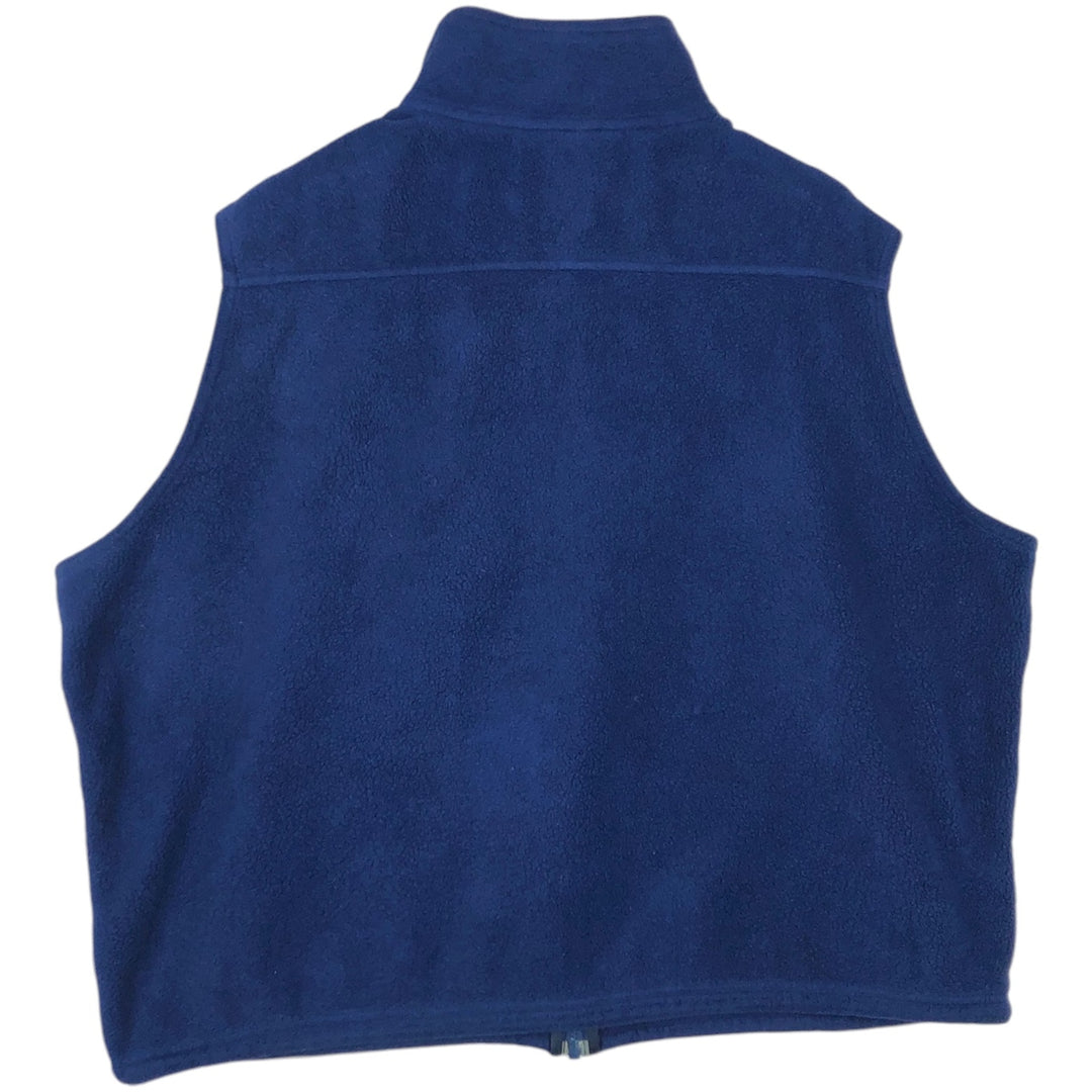 LLBean Fleece Vest with Mountain Logo and Katahdin Logo, Men's Size L (Equivalent), Vintage unclear navy blue type Vintage Second Hand