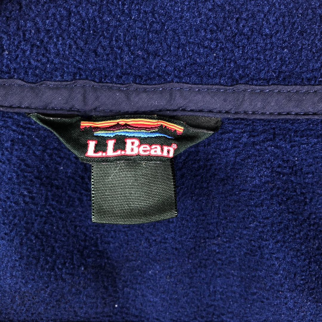 LLBean Fleece Vest with Mountain Logo and Katahdin Logo, Men's Size L (Equivalent), Vintage unclear navy blue type Vintage Second Hand