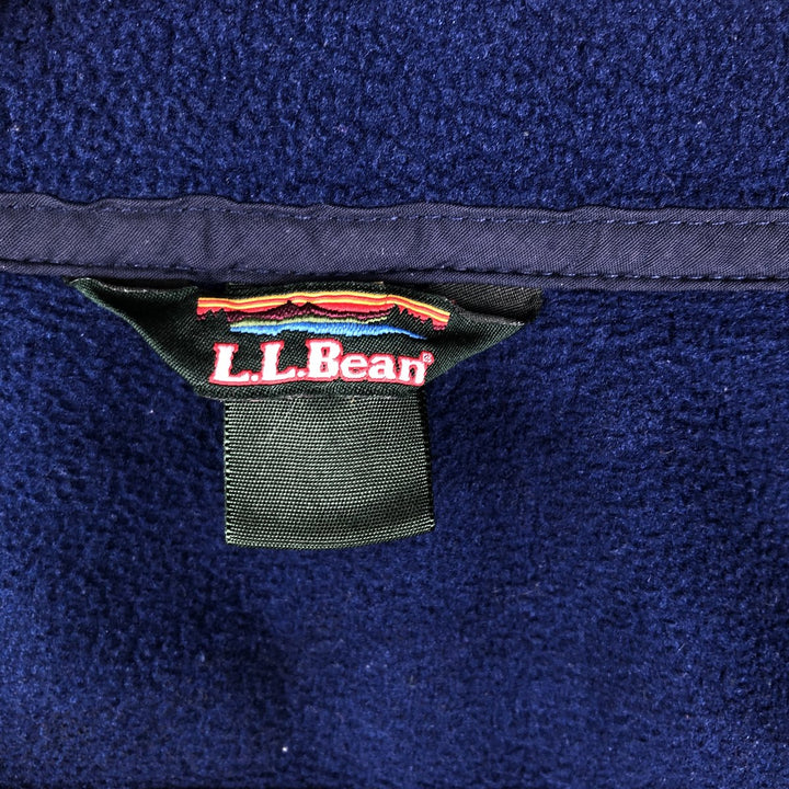 LLBean Fleece Vest with Mountain Logo and Katahdin Logo, Men's Size L (Equivalent), Vintage unclear navy blue type Vintage Second Hand