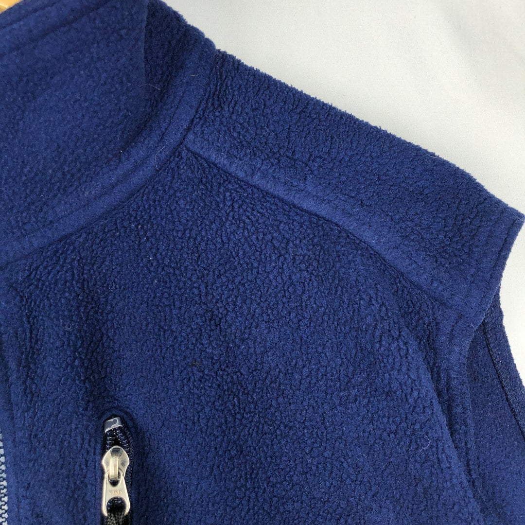 LLBean Fleece Vest with Mountain Logo and Katahdin Logo, Men's Size L (Equivalent), Vintage unclear navy blue type Vintage Second Hand