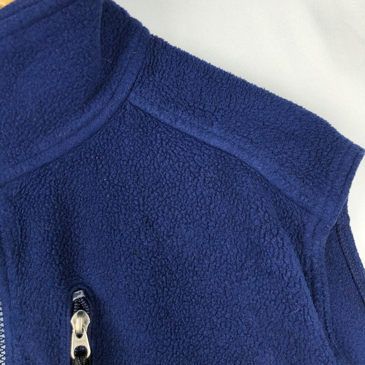LLBean Fleece Vest with Mountain Logo and Katahdin Logo, Men's Size L (Equivalent), Vintage unclear navy blue type Vintage Second Hand