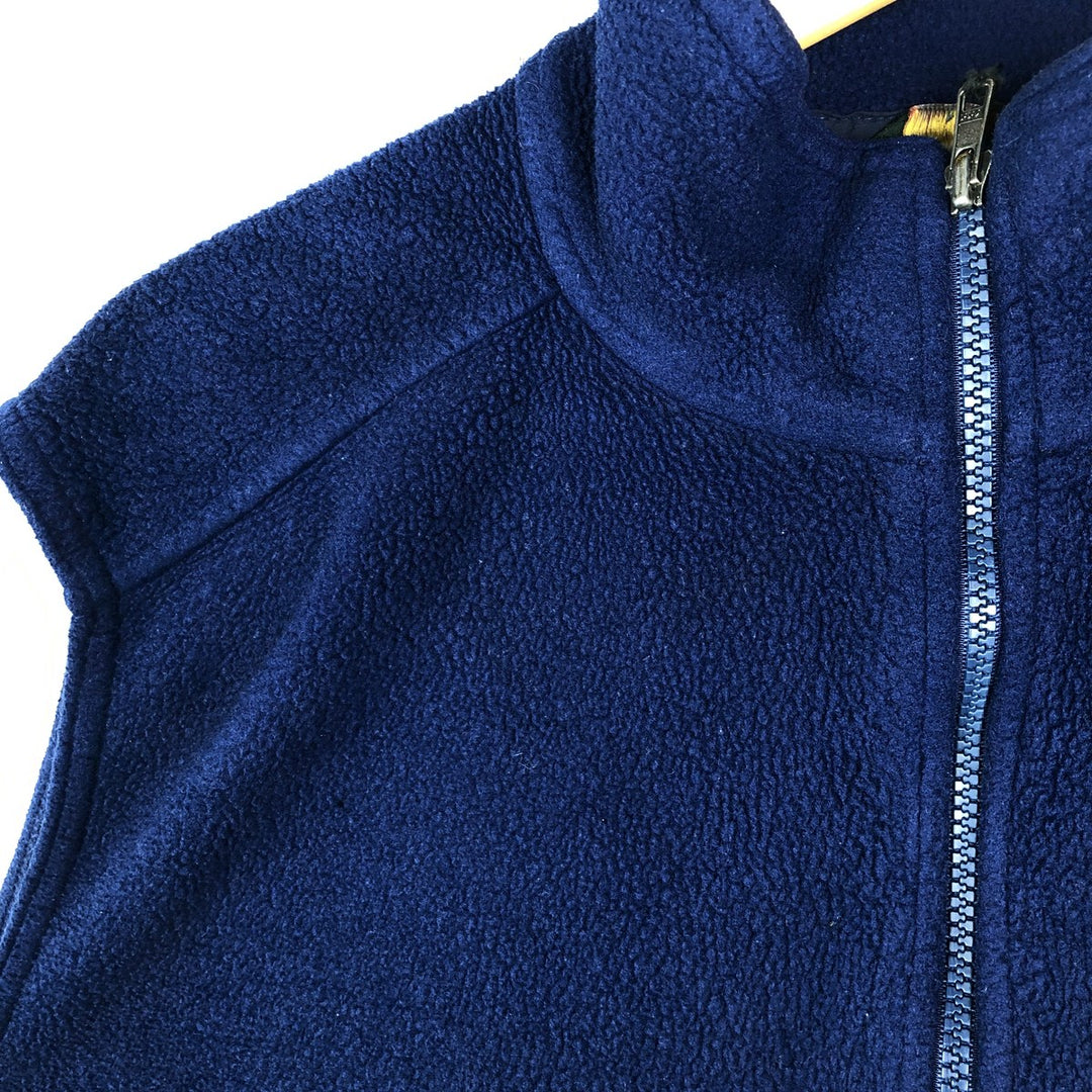 LLBean Fleece Vest with Mountain Logo and Katahdin Logo, Men's Size L (Equivalent), Vintage unclear navy blue type Vintage Second Hand