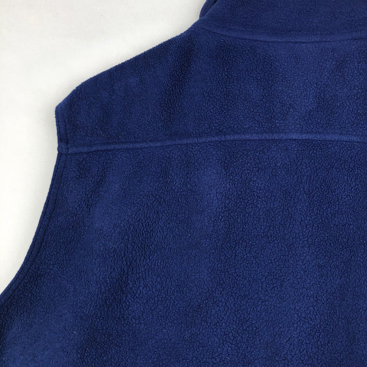 LLBean Fleece Vest with Mountain Logo and Katahdin Logo, Men's Size L (Equivalent), Vintage unclear navy blue type Vintage Second Hand