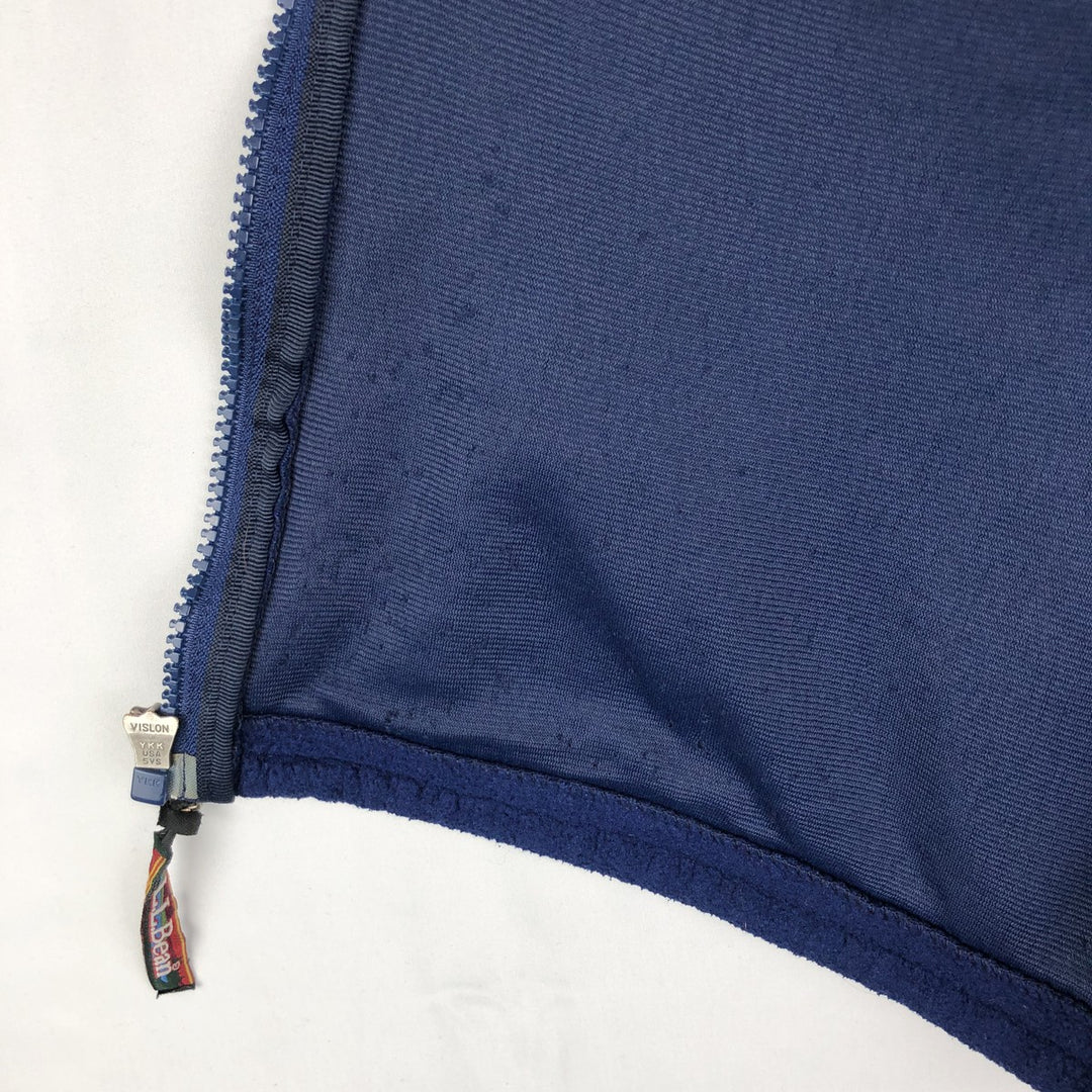 LLBean Fleece Vest with Mountain Logo and Katahdin Logo, Men's Size L (Equivalent), Vintage unclear navy blue type Vintage Second Hand