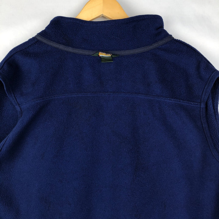 LLBean Fleece Vest with Mountain Logo and Katahdin Logo, Men's Size L (Equivalent), Vintage unclear navy blue type Vintage Second Hand