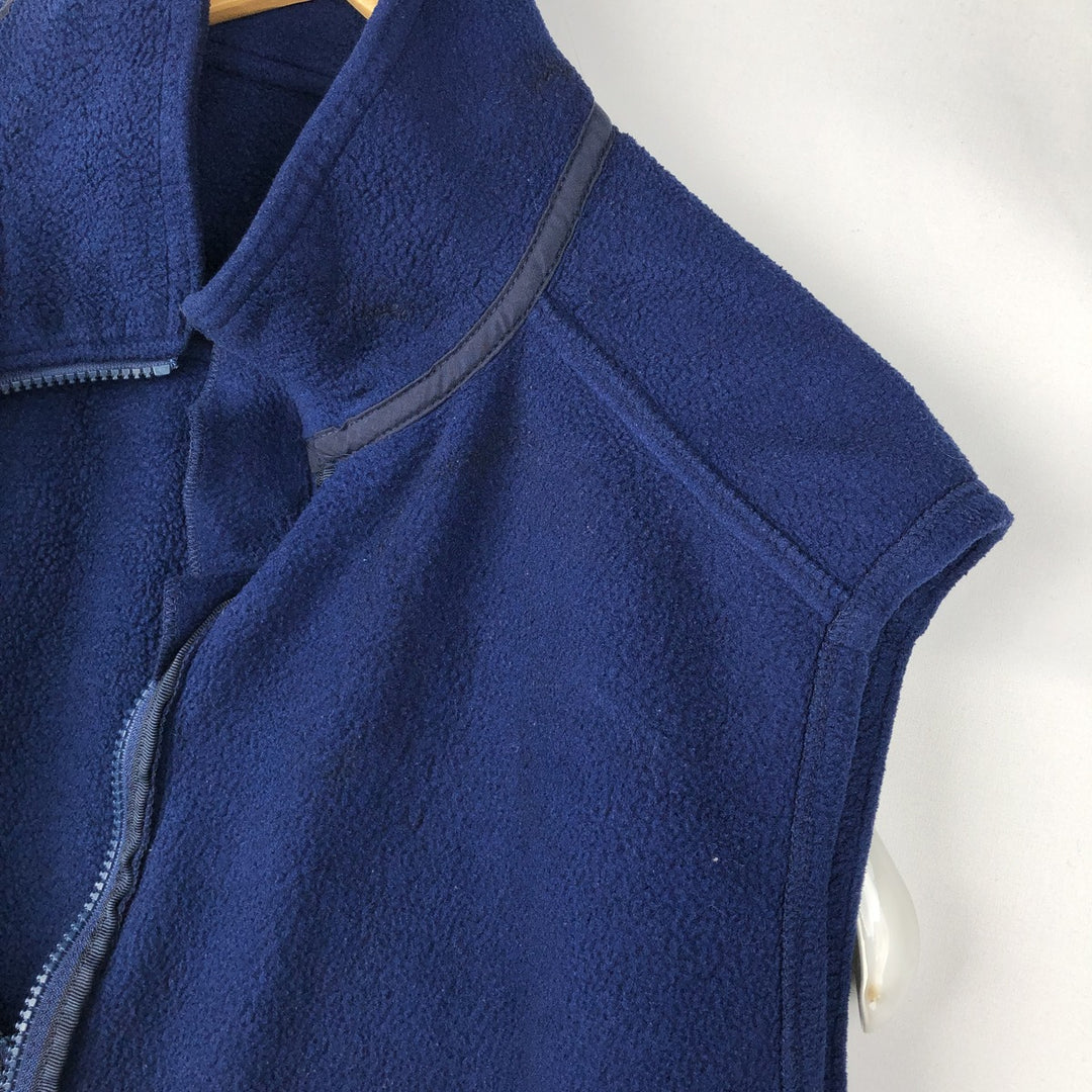 LLBean Fleece Vest with Mountain Logo and Katahdin Logo, Men's Size L (Equivalent), Vintage unclear navy blue type Vintage Second Hand