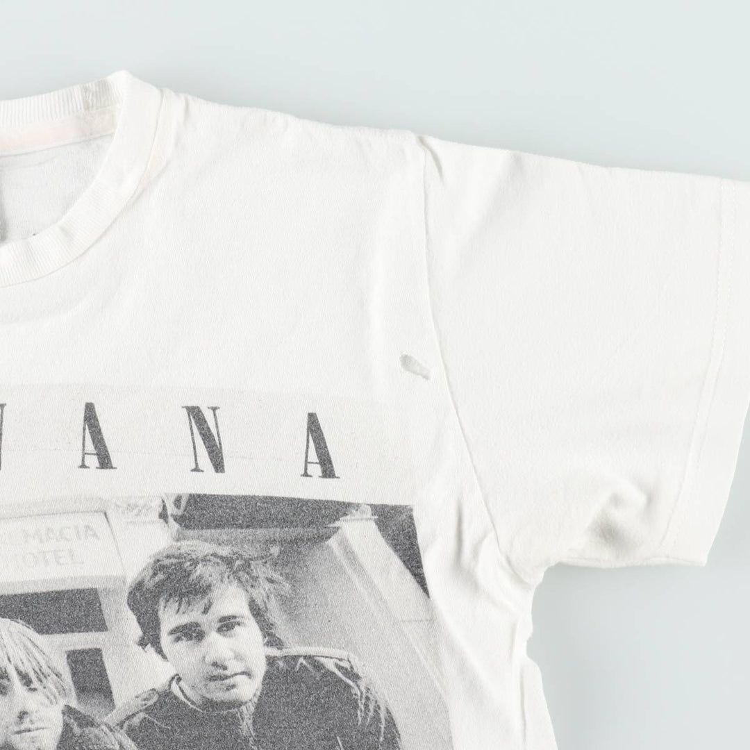TULTEX NIRVANA Nirvana Band T-shirt Band T Men's S size cotton white type Vintage Second Hand