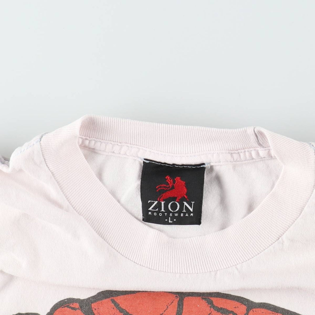 2000'S ZION GRATEFUL DEAD Skull Pattern Band T-Shirt, Made in USA, Men's Size L (approx.) cotton pink type Vintage Second Hand