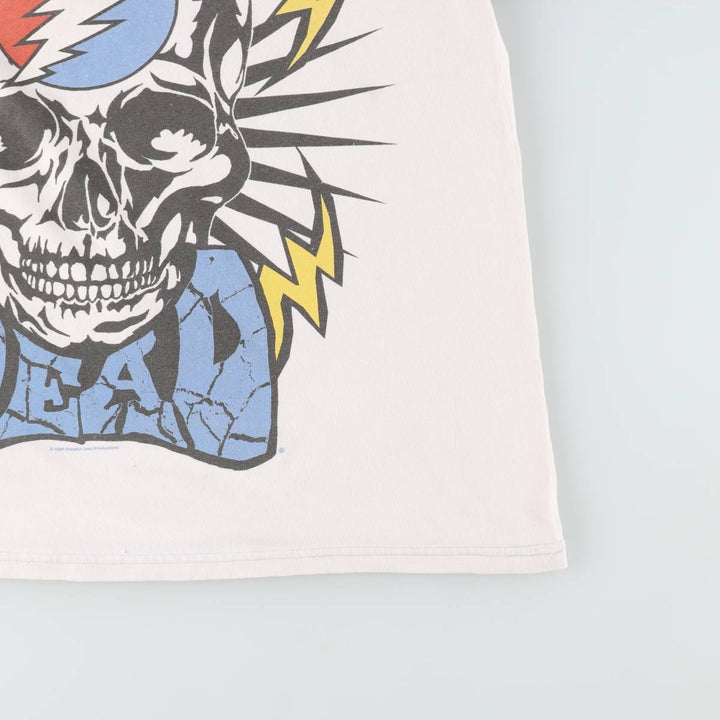 2000'S ZION GRATEFUL DEAD Skull Pattern Band T-Shirt, Made in USA, Men's Size L (approx.) cotton pink type Vintage Second Hand