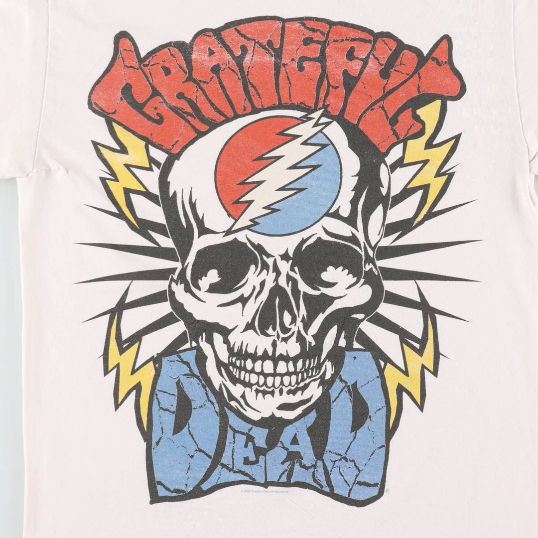 2000'S ZION GRATEFUL DEAD Skull Pattern Band T-Shirt, Made in USA, Men's Size S (approx.) cotton pink type Vintage Second Hand