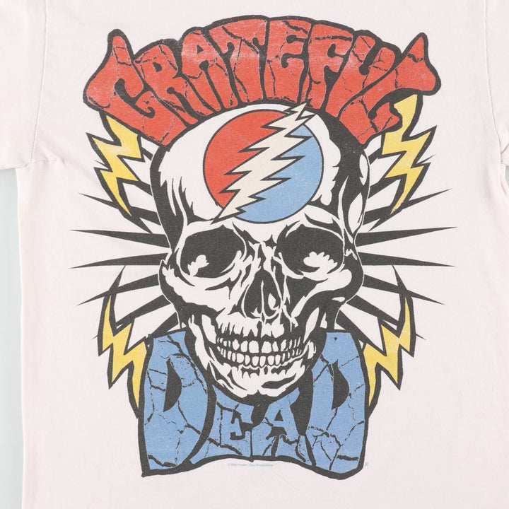2000'S ZION GRATEFUL DEAD Skull Pattern Band T-Shirt, Made in USA, Men's Size S (approx.) cotton pink type Vintage Second Hand