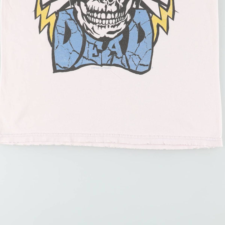 2000'S ZION GRATEFUL DEAD Skull Pattern Band T-Shirt, Made in USA, Men's Size S (approx.) cotton pink type Vintage Second Hand