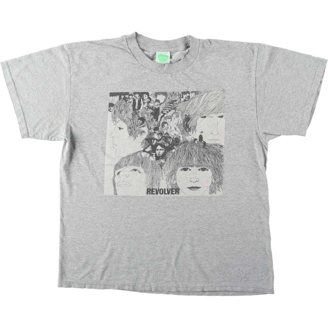 00's THE BEATLES Band T-shirt, Band T, Men's XL size unclear gray type Vintage Second Hand