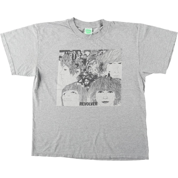 00's THE BEATLES Band T-shirt, Band T, Men's XL size unclear gray type Vintage Second Hand