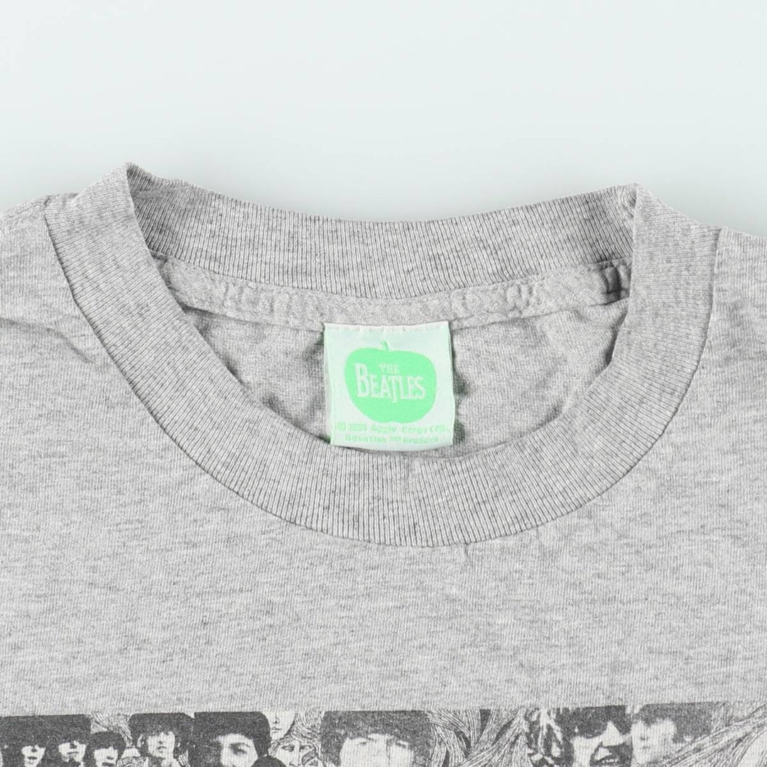 00's THE BEATLES Band T-shirt, Band T, Men's XL size unclear gray type Vintage Second Hand