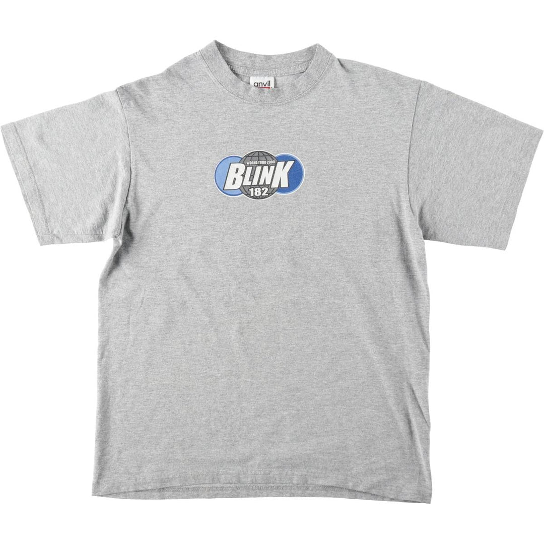 Anvil BLINK-182 Band T-Shirt, Made in USA, Men's Size M cotton gray type Vintage Second Hand