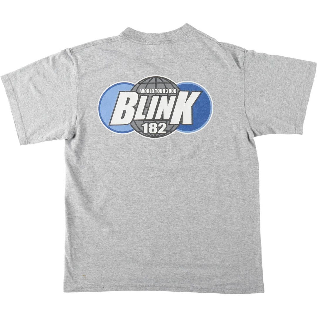 Anvil BLINK-182 Band T-Shirt, Made in USA, Men's Size M cotton gray type Vintage Second Hand