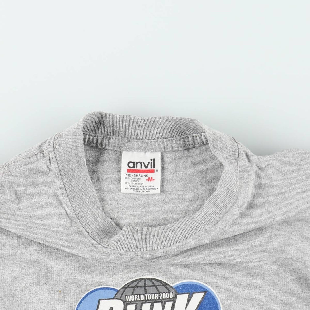 Anvil BLINK-182 Band T-Shirt, Made in USA, Men's Size M cotton gray type Vintage Second Hand