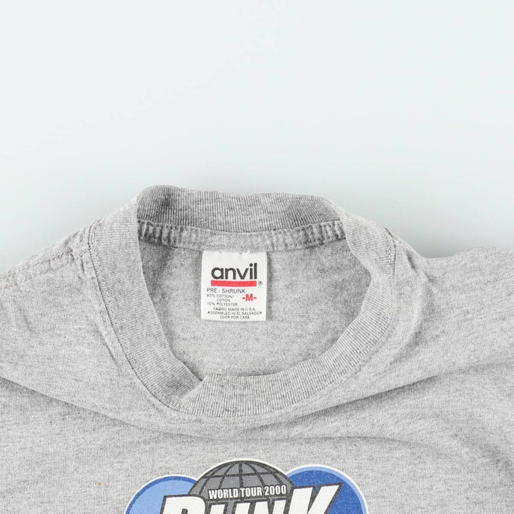 Anvil BLINK-182 Band T-Shirt, Made in USA, Men's Size M cotton gray type Vintage Second Hand