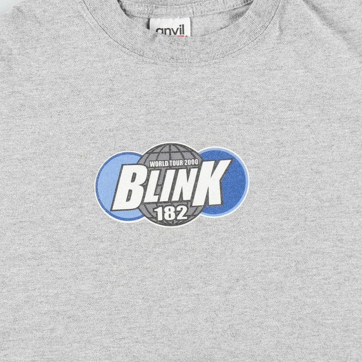 Anvil BLINK-182 Band T-Shirt, Made in USA, Men's Size M cotton gray type Vintage Second Hand