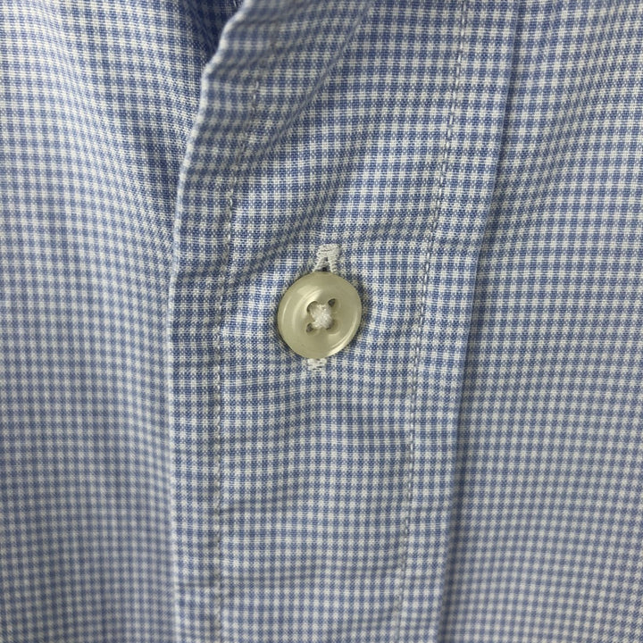 Ralph Lauren BLAKE Short-Sleeve Button-Down Check Shirt, Men's Size S (approx.) cotton Blue type light blue Vintage Second Hand