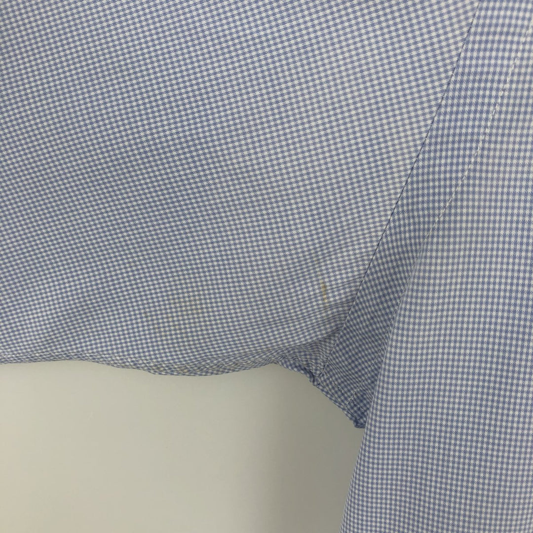 Ralph Lauren BLAKE Short-Sleeve Button-Down Check Shirt, Men's Size S (approx.) cotton Blue type light blue Vintage Second Hand