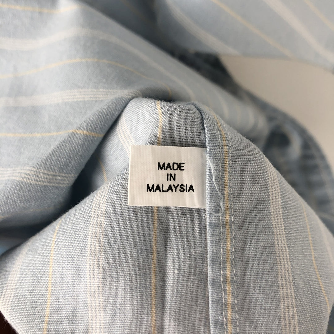 Ralph Lauren TILDEN Multi-stripe Short-Sleeve Button-Down Striped Shirt, Men's Size S (approx.) cotton Blue type light blue Vintage Second Hand