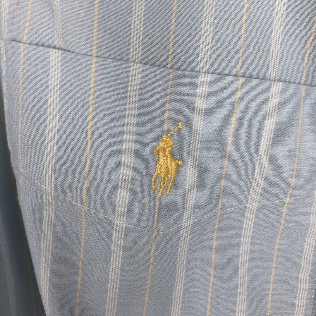 Ralph Lauren TILDEN Multi-stripe Short-Sleeve Button-Down Striped Shirt, Men's Size S (approx.) cotton Blue type light blue Vintage Second Hand