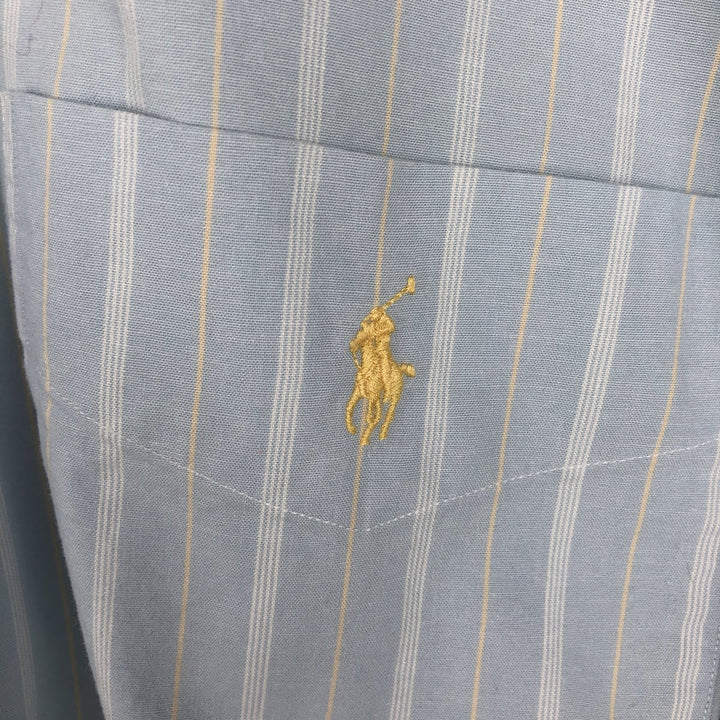 Ralph Lauren TILDEN Multi-stripe Short-Sleeve Button-Down Striped Shirt, Men's Size S (approx.) cotton Blue type light blue Vintage Second Hand