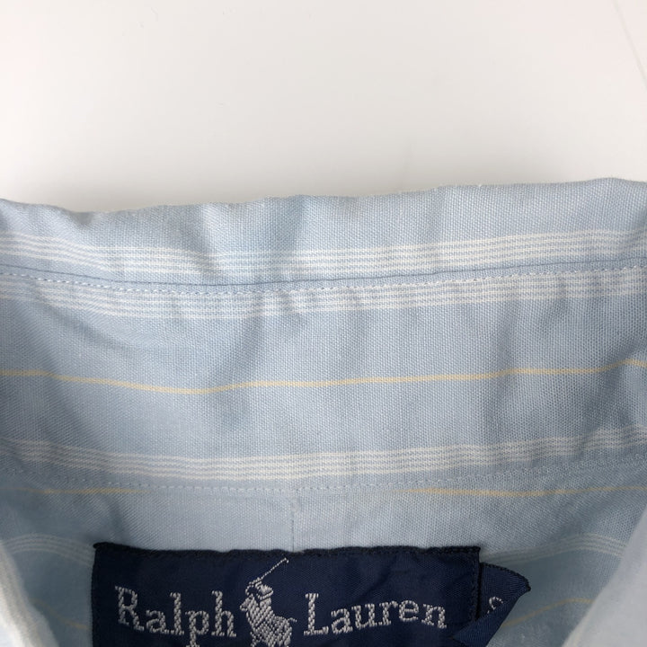 Ralph Lauren TILDEN Multi-stripe Short-Sleeve Button-Down Striped Shirt, Men's Size S (approx.) cotton Blue type light blue Vintage Second Hand