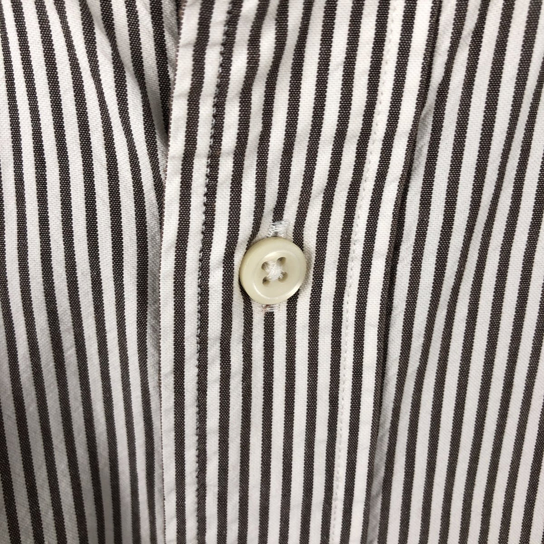 Ralph Lauren Classic Fit Short Sleeve Button Down Striped Shirt Men's Size L cotton white type Vintage Second Hand