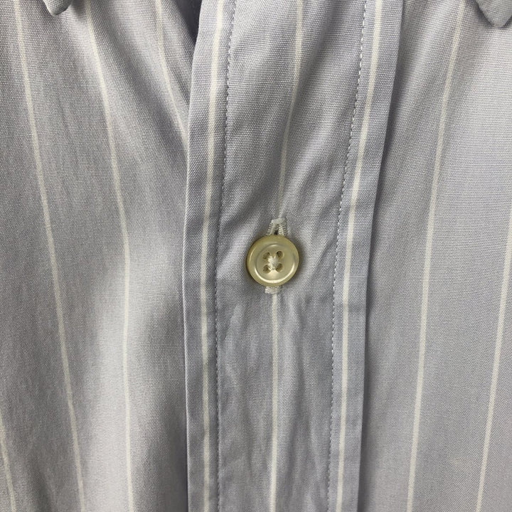 Ralph Lauren Classic Fit short sleeve button down striped shirt, men's size M cotton Blue type light blue Vintage Second Hand
