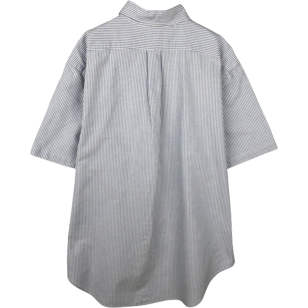 Ralph Lauren Classic Fit short sleeve button down striped shirt, men's size L cotton Blue type light blue Vintage Second Hand