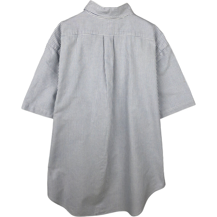 Ralph Lauren Classic Fit short sleeve button down striped shirt, men's size L cotton Blue type light blue Vintage Second Hand