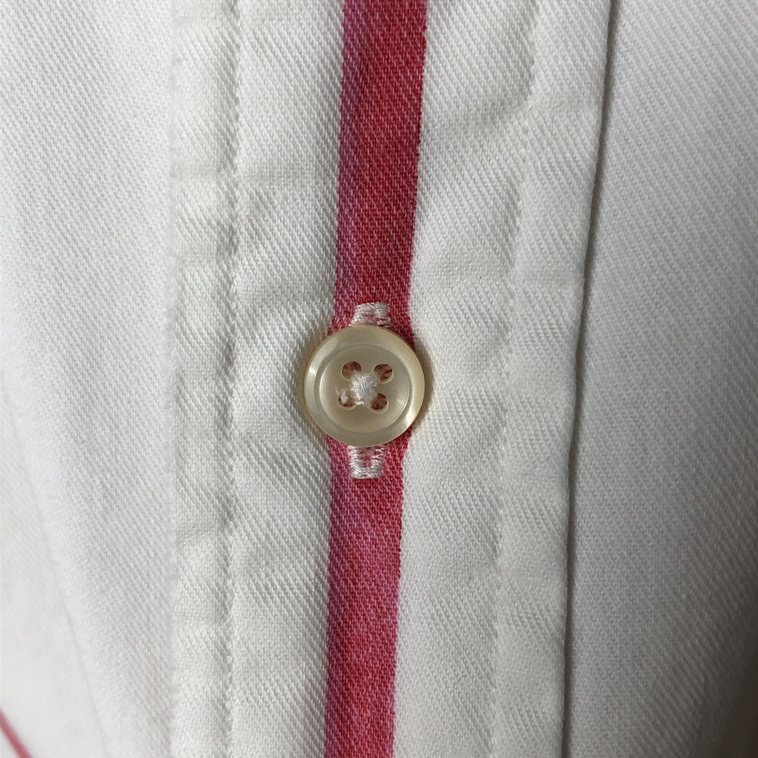 Ralph Lauren short sleeve button down striped shirt, men's size M cotton white type Vintage Second Hand