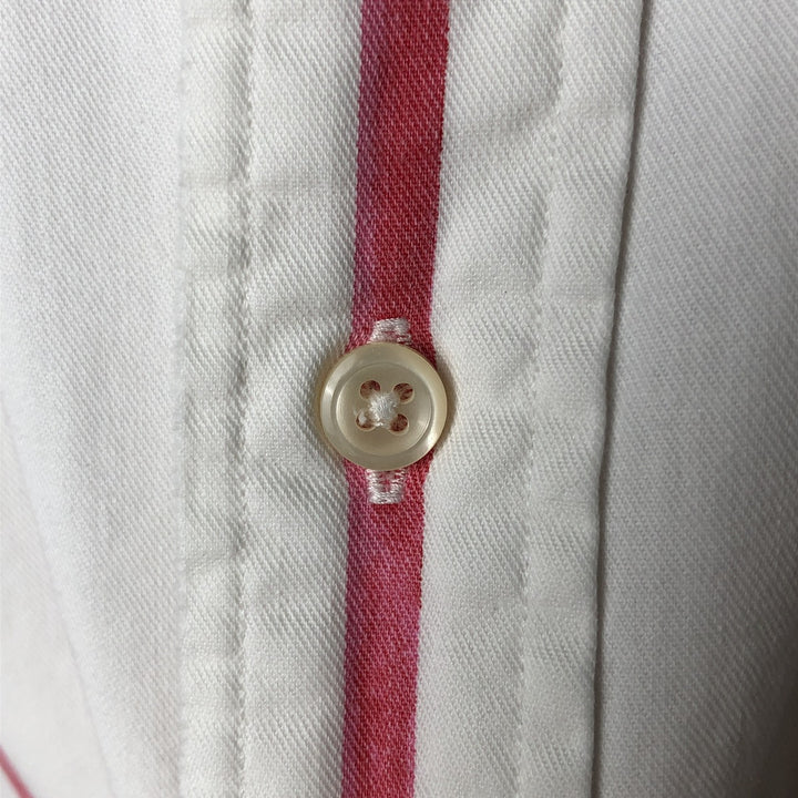 Ralph Lauren short sleeve button down striped shirt, men's size M cotton white type Vintage Second Hand