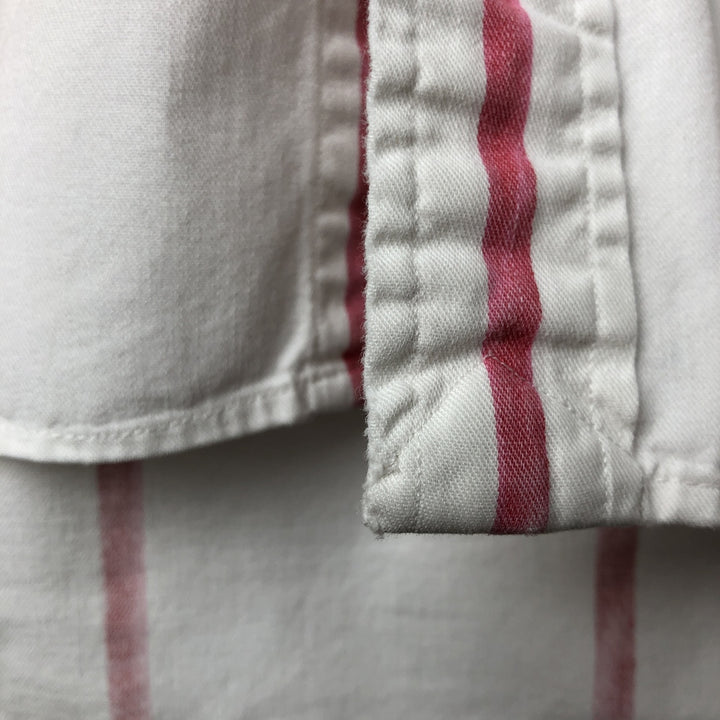 Ralph Lauren short sleeve button down striped shirt, men's size M cotton white type Vintage Second Hand