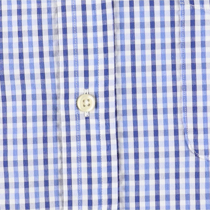 Ralph Lauren SEERSUCKER Short-Sleeve Button-Down Check Shirt, Men's Size L (approx.) cotton white type Vintage Second Hand