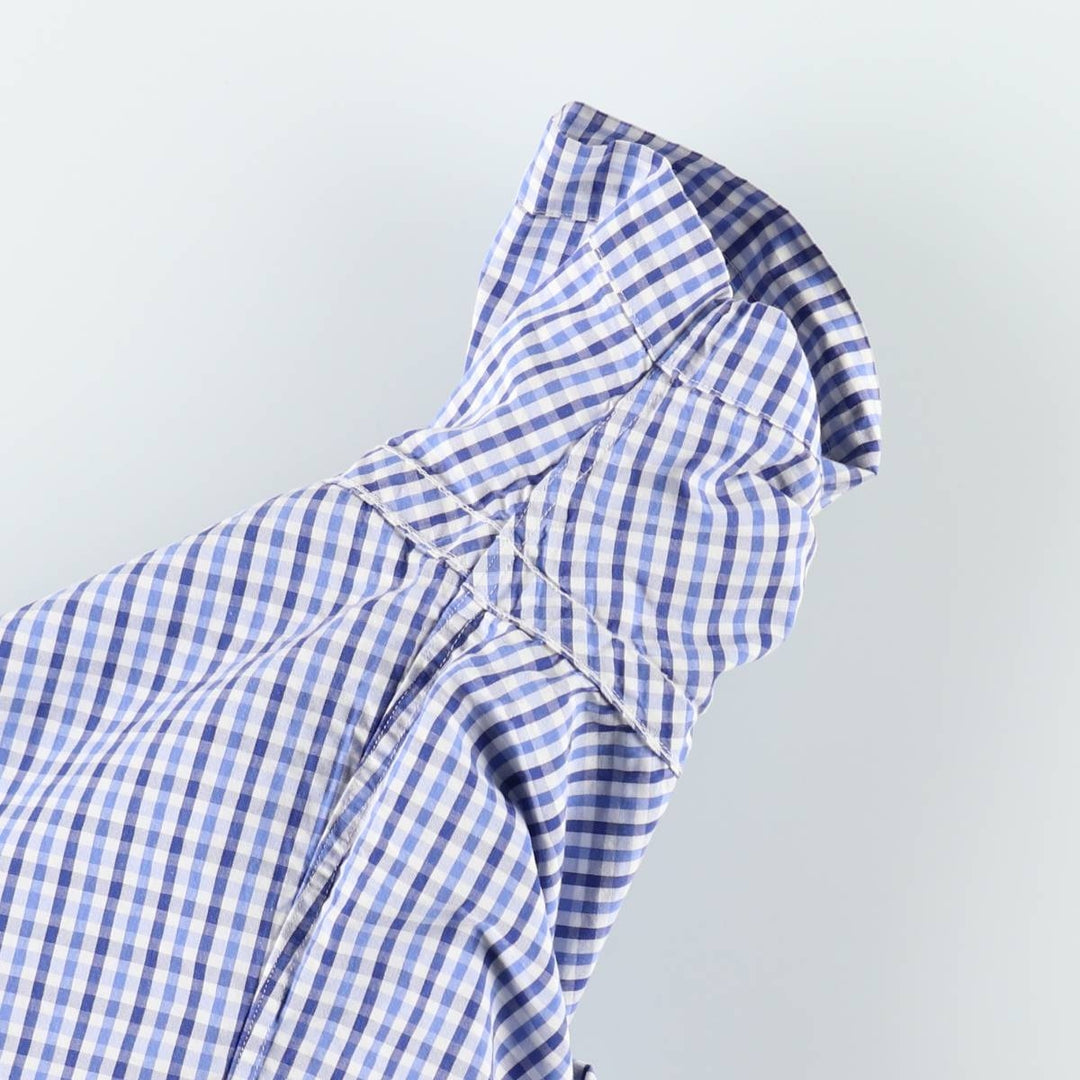 Ralph Lauren SEERSUCKER Short-Sleeve Button-Down Check Shirt, Men's Size L (approx.) cotton white type Vintage Second Hand
