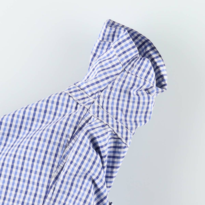 Ralph Lauren SEERSUCKER Short-Sleeve Button-Down Check Shirt, Men's Size L (approx.) cotton white type Vintage Second Hand