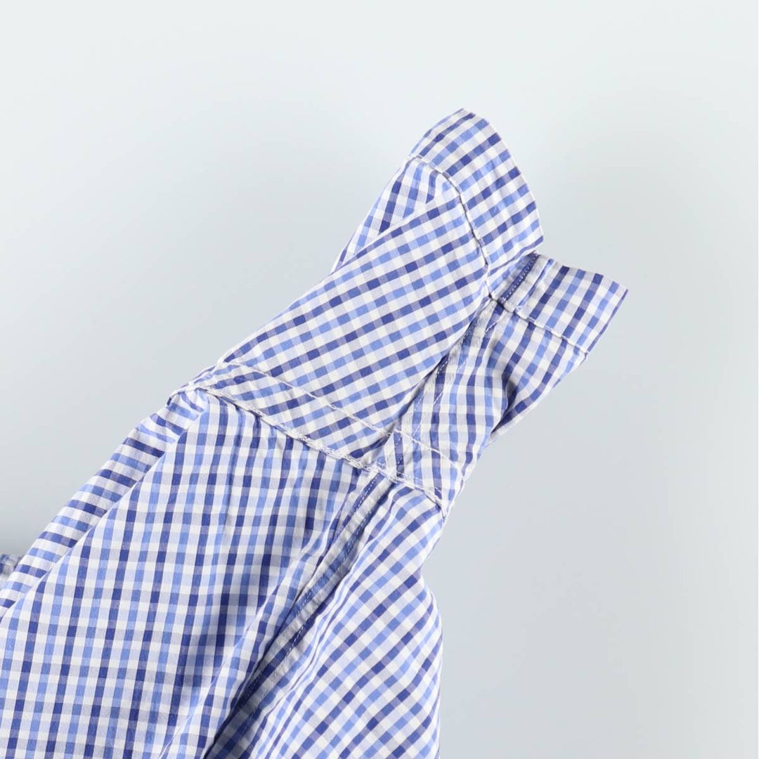 Ralph Lauren SEERSUCKER Short-Sleeve Button-Down Check Shirt, Men's Size L (approx.) cotton white type Vintage Second Hand
