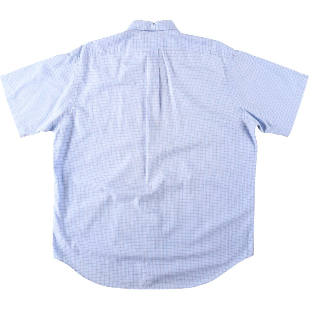 Ralph Lauren BLAKE short sleeve button down check shirt, men's size L cotton Blue type light blue Vintage Second Hand