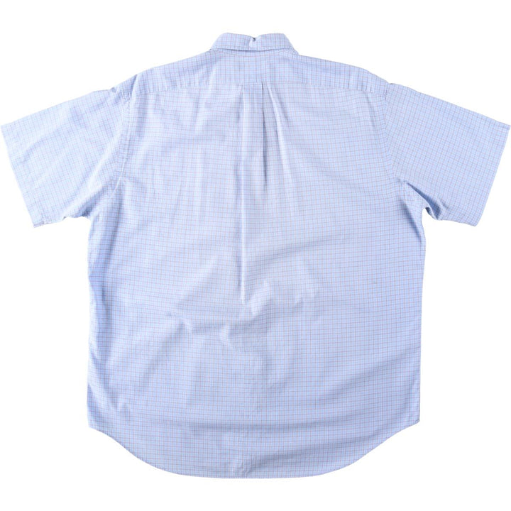 Ralph Lauren BLAKE short sleeve button down check shirt, men's size L cotton Blue type light blue Vintage Second Hand