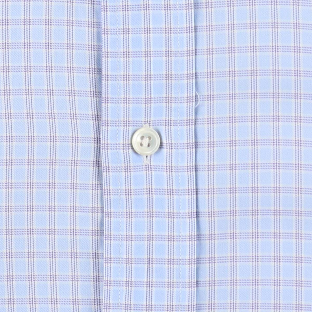 Ralph Lauren BLAKE short sleeve button down check shirt, men's size L cotton Blue type light blue Vintage Second Hand
