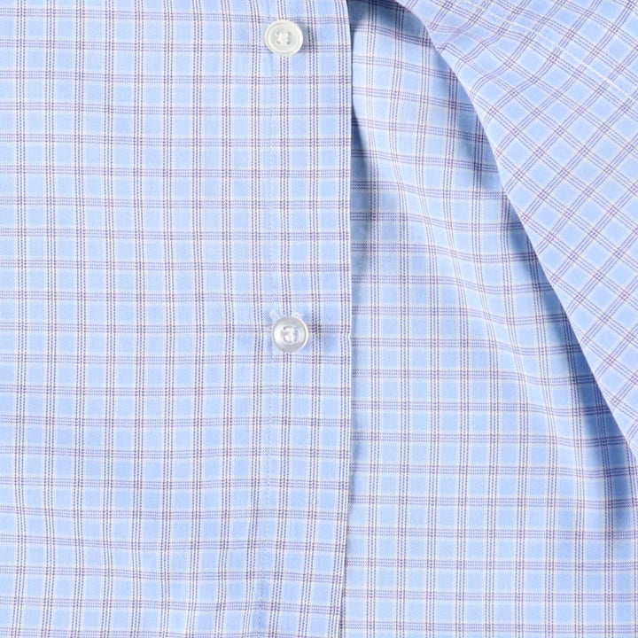 Ralph Lauren BLAKE short sleeve button down check shirt, men's size L cotton Blue type light blue Vintage Second Hand
