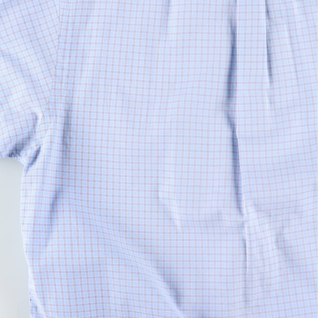 Ralph Lauren BLAKE short sleeve button down check shirt, men's size L cotton Blue type light blue Vintage Second Hand