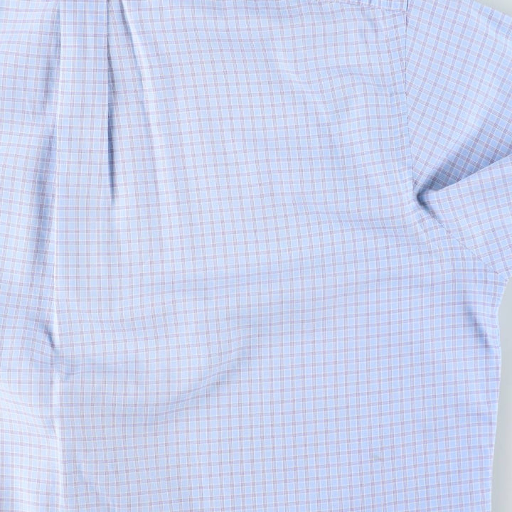 Ralph Lauren BLAKE short sleeve button down check shirt, men's size L cotton Blue type light blue Vintage Second Hand