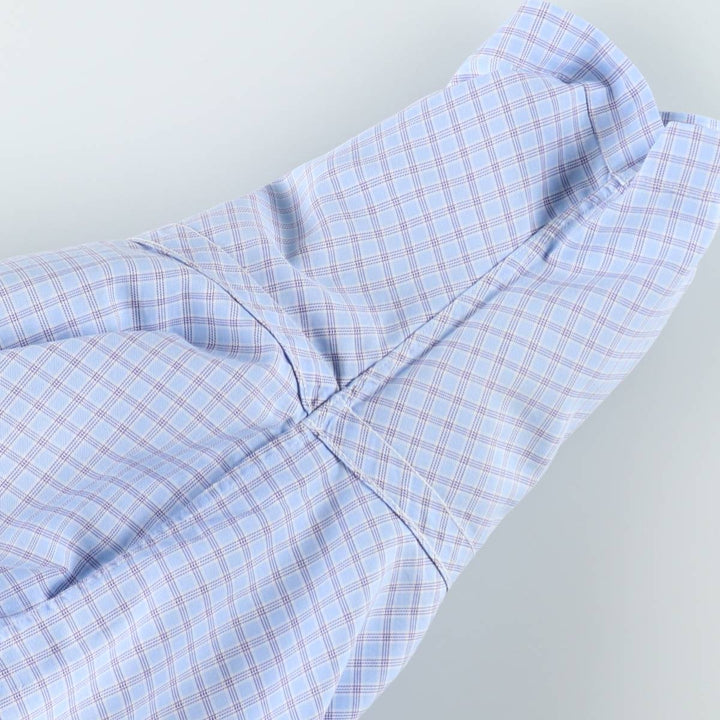 Ralph Lauren BLAKE short sleeve button down check shirt, men's size L cotton Blue type light blue Vintage Second Hand