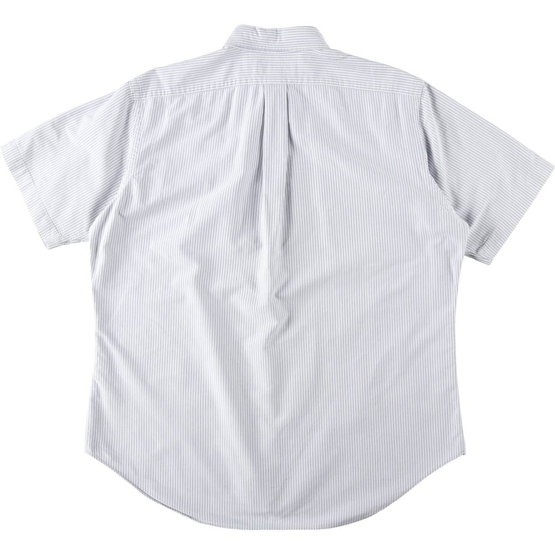 Ralph Lauren Classic Fit short sleeve button down striped shirt, men's size L cotton white type Vintage Second Hand